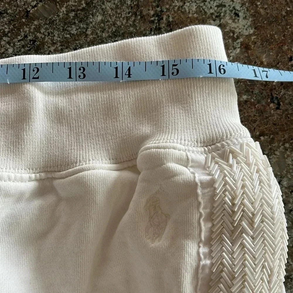 Polo Ralph Lauren White Joggers Preppy Beaded Size L - Picture 8 of 13
